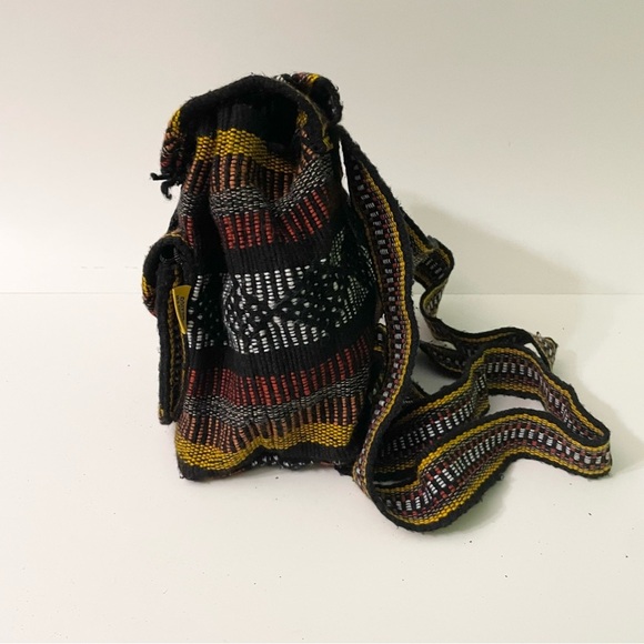 Pinzon Woven Drawstring Boho Hippie Bag Rasta Back Pack - Picture 12 of 16
